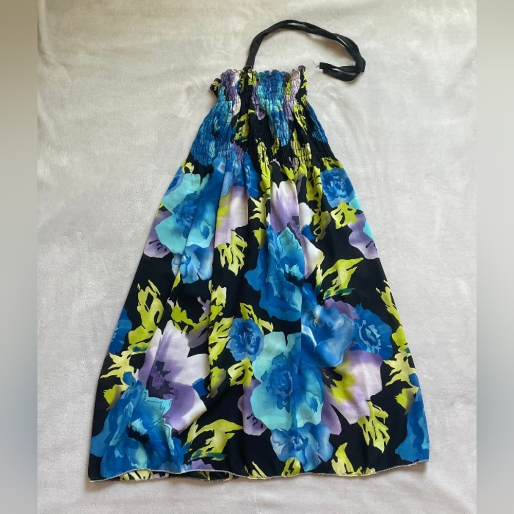 Floral Coverup Beach Dress Halter Top